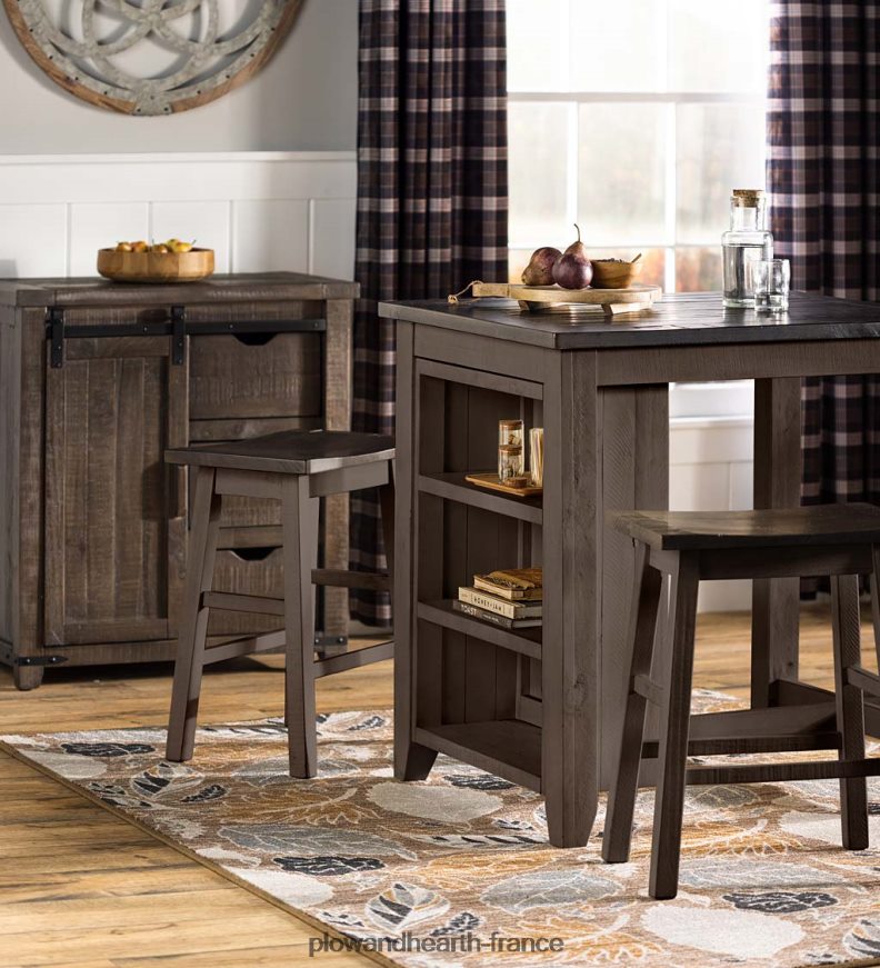 Armoire de rangement en bois à porte de grange Cape Charles avec finition bois de grange - bois de grange Plow & Hearth 8642F61993 meubles