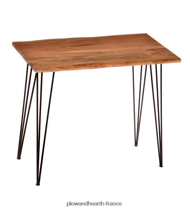 Table console en bois d'acacia Live Edge avec pieds en épingle à cheveux - noir Plow & Hearth 8642F62006 meubles