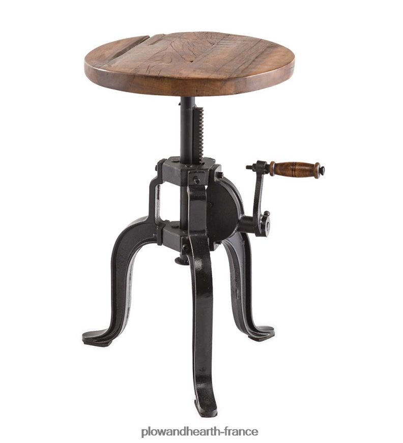 Table à manivelle à hauteur réglable en bois récupéré Allegheny Plow & Hearth 8642F61983 meubles