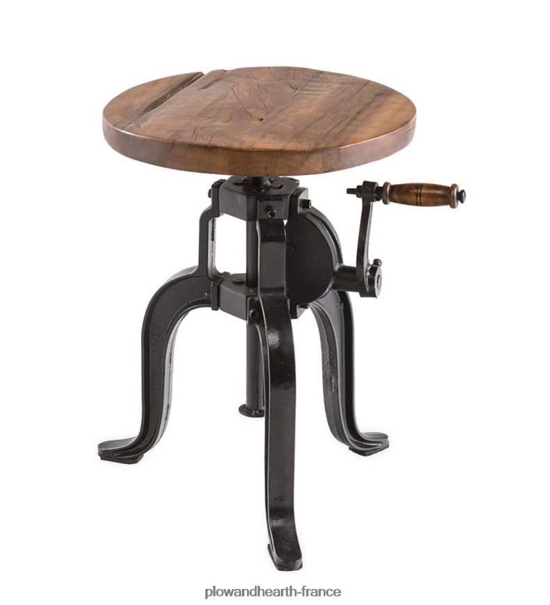 Table à manivelle à hauteur réglable en bois récupéré Allegheny Plow & Hearth 8642F61983 meubles