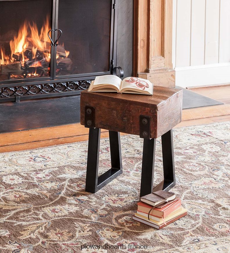 Tabouret/table d'appoint en bois récupéré intérieur/extérieur Richland Plow & Hearth 8642F61981 meubles