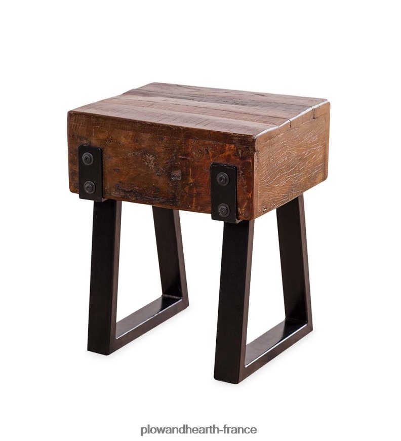 Tabouret/table d'appoint en bois récupéré intérieur/extérieur Richland Plow & Hearth 8642F61981 meubles