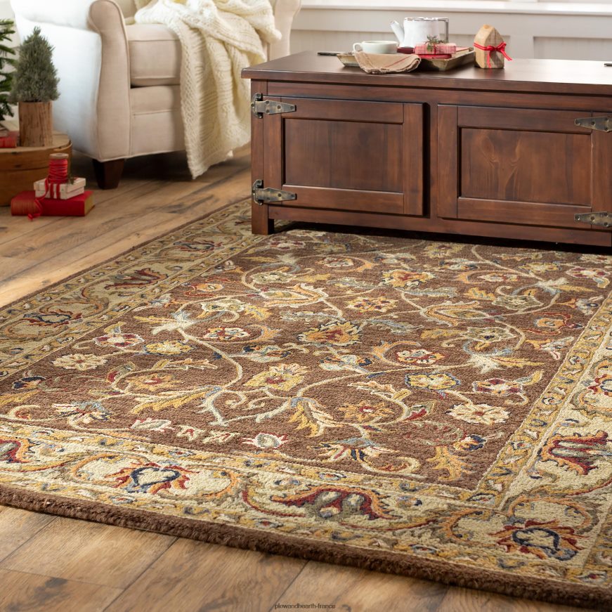 table basse/banc en bois de glacière Portland avec quincaillerie de réplique - noyer Plow & Hearth 8642F61984 meubles