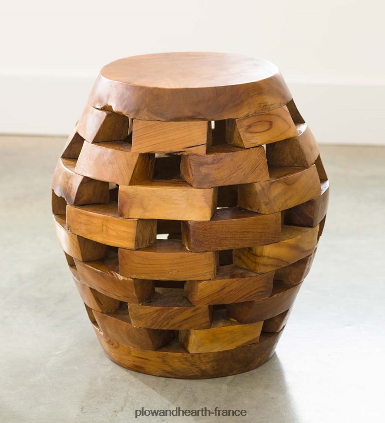 tabouret puzzle ovale en teck habini Plow & Hearth 8642F62005 meubles