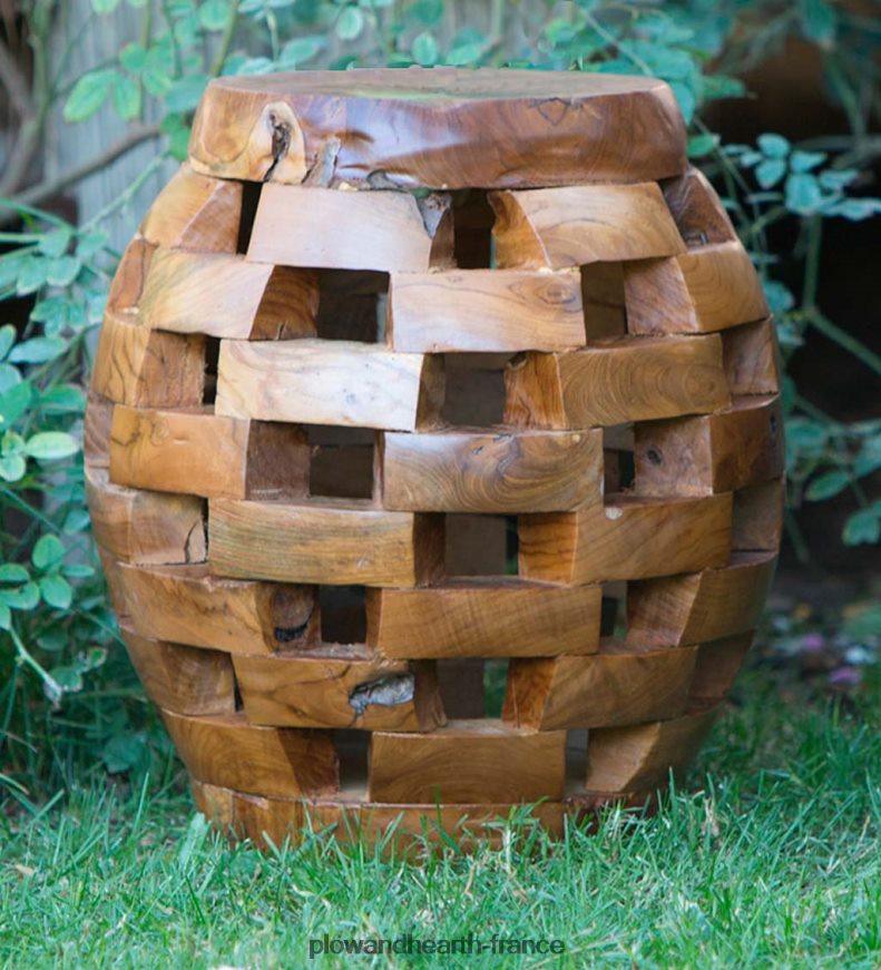 tabouret puzzle ovale en teck habini Plow & Hearth 8642F62005 meubles