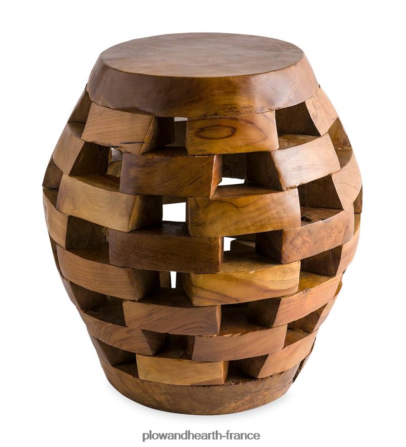 tabouret puzzle ovale en teck habini Plow & Hearth 8642F62005 meubles