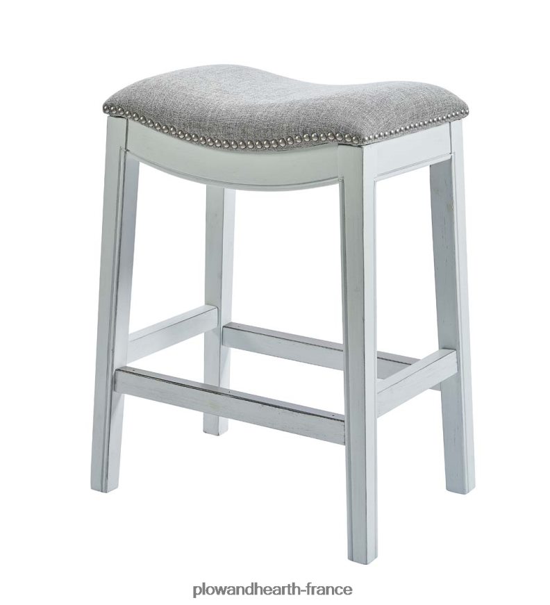 Tabouret de bar avec siège en selle Clara - blanc Plow & Hearth 8642F62056 meubles