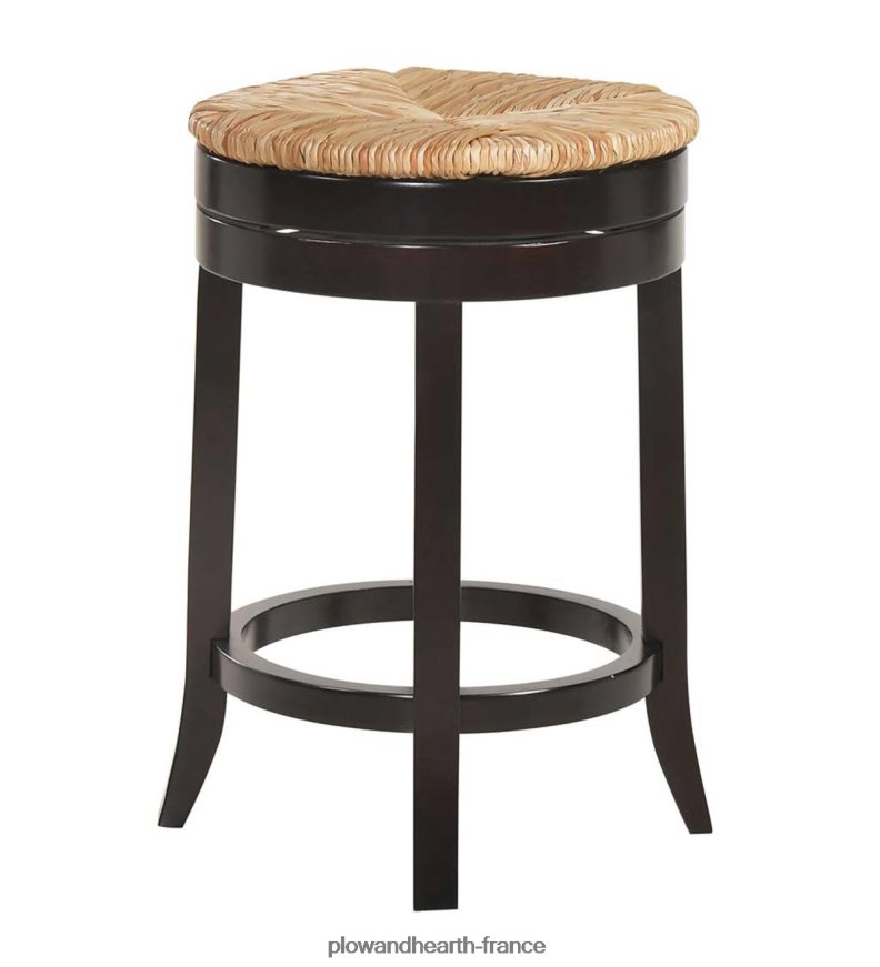 Tabouret de comptoir pivotant à 24 sièges ronds en jonc - gris patiné Plow & Hearth 8642F62051 meubles