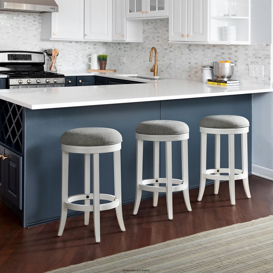 tabouret de bar à siège pivotant callie - blanc Plow & Hearth 8642F62049 meubles