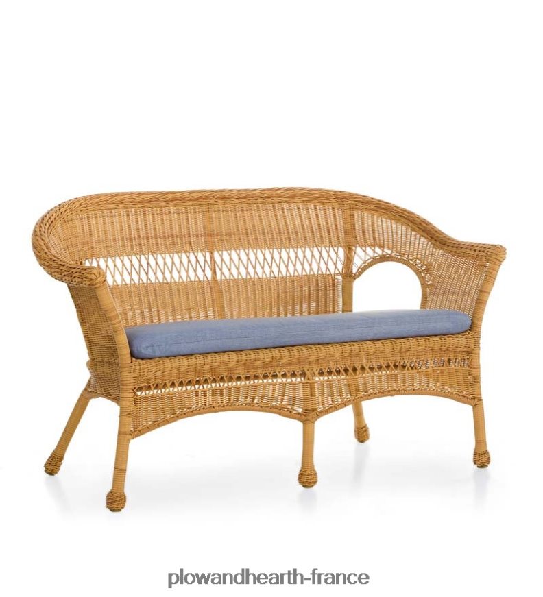 causeuse en résine tressée facile d'entretien - noir Plow & Hearth 8642F63158 meubles