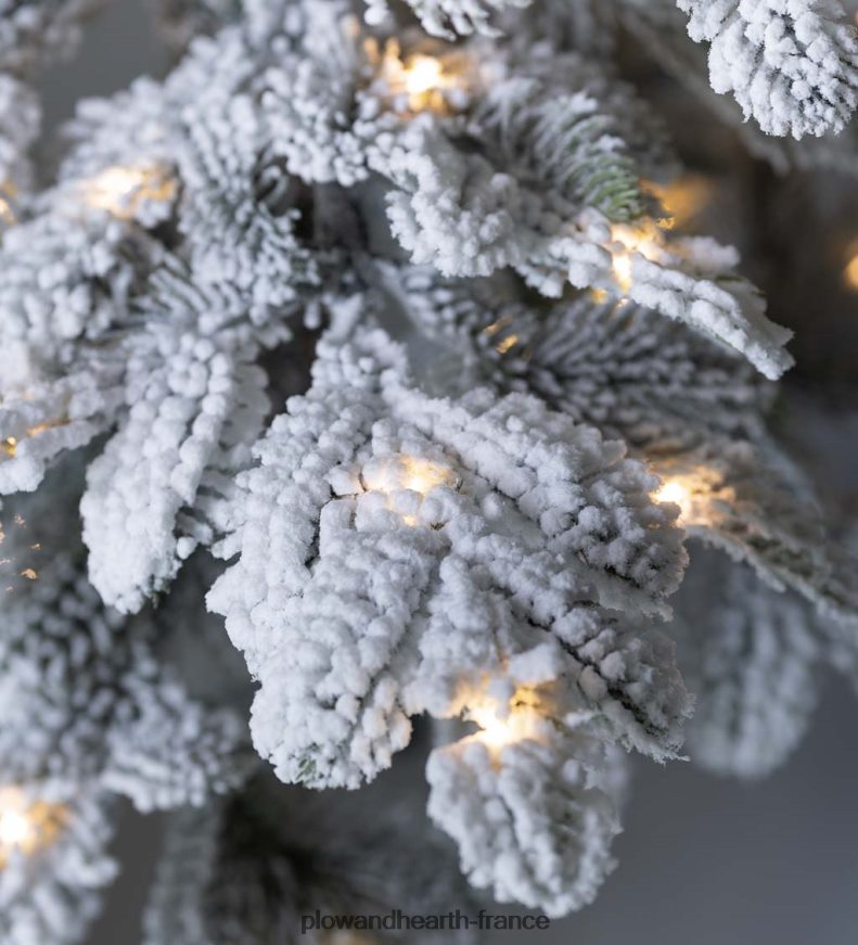 Sapin de Noël alpin floqué Monte Rosa de 6' avec 150 LED blanc chaud Plow & Hearth 8642F63232 saisonniers et cadeaux