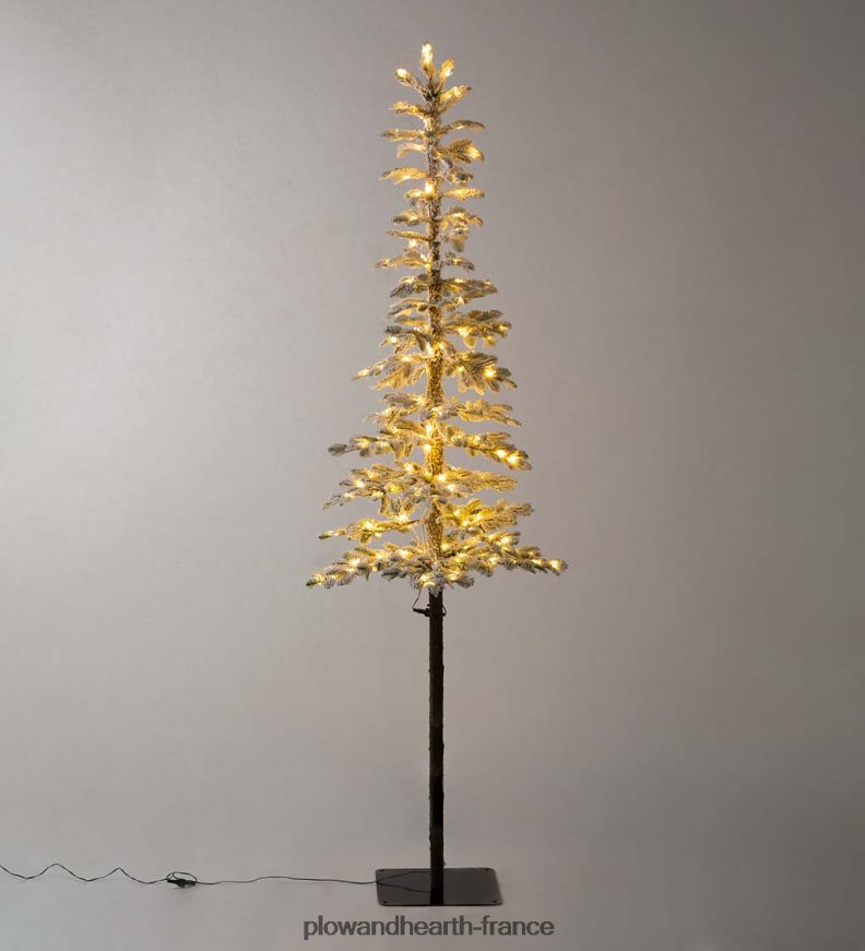 Sapin de Noël alpin floqué Monte Rosa de 6' avec 150 LED blanc chaud Plow & Hearth 8642F63232 saisonniers et cadeaux