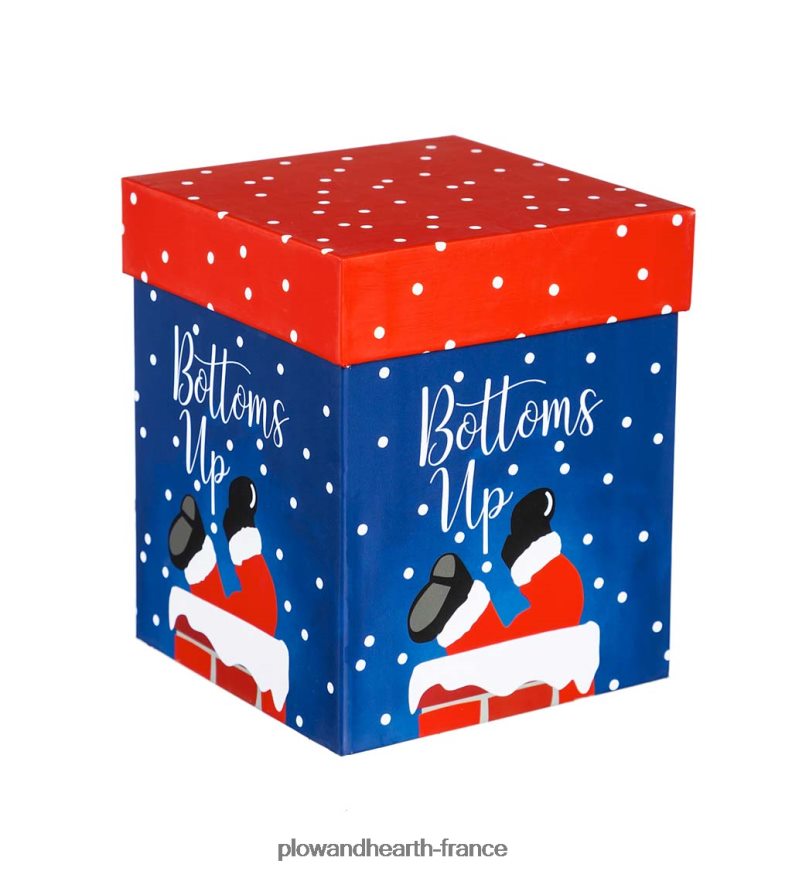 fond vers le haut 17 oz. verre à vin sans pied avec boîte cadeau Plow & Hearth 8642F62990 saisonniers et cadeaux