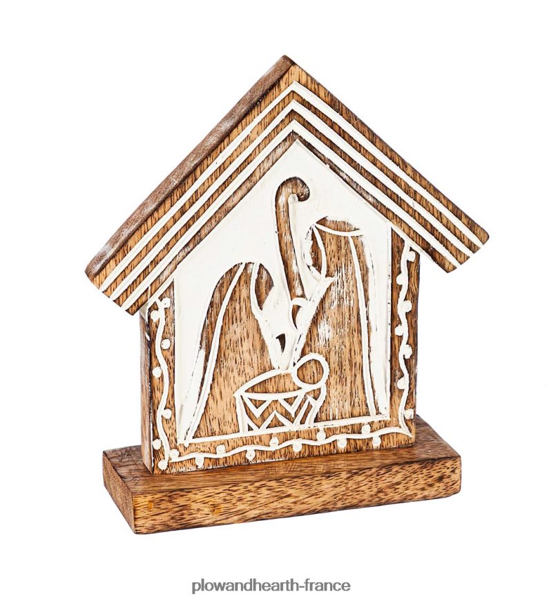 décor de table de crèche en bois sculpté Plow & Hearth 8642F62141 saisonniers et cadeaux