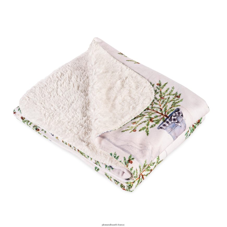 Jeté polaire sherpa en pin de Noël Plow & Hearth 8642F62303 saisonniers et cadeaux