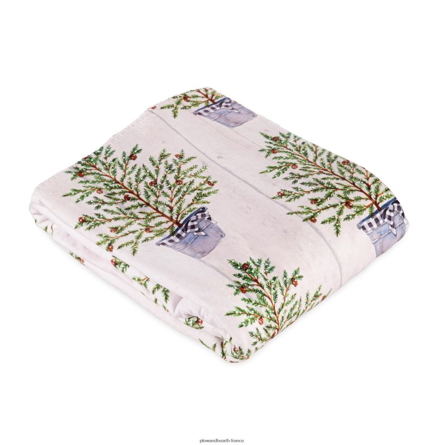 Jeté polaire sherpa en pin de Noël Plow & Hearth 8642F62303 saisonniers et cadeaux