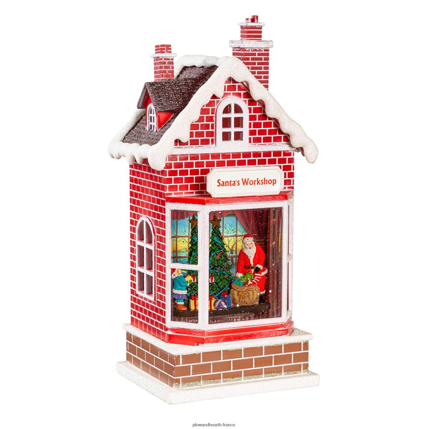 Lanterne globe d'eau éclairée de l'atelier du Père Noël Plow & Hearth 8642F62216 saisonniers et cadeaux