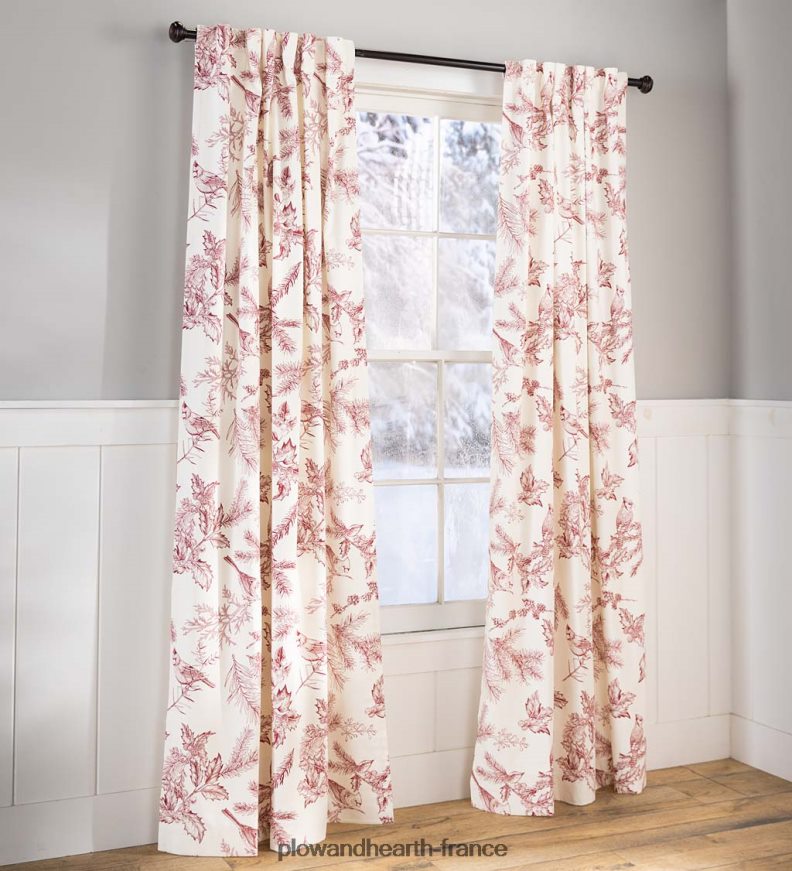 Passe-tringle en toile d'hiver/rideaux à languette arrière Plow & Hearth 8642F62225 saisonniers et cadeaux