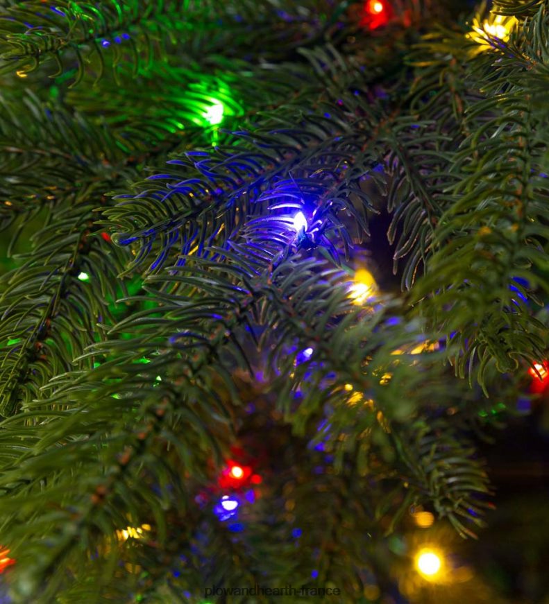 Sapin de Noël pré-éclairé avec huit fonctions d'éclairage Plow & Hearth 8642F62294 saisonniers et cadeaux