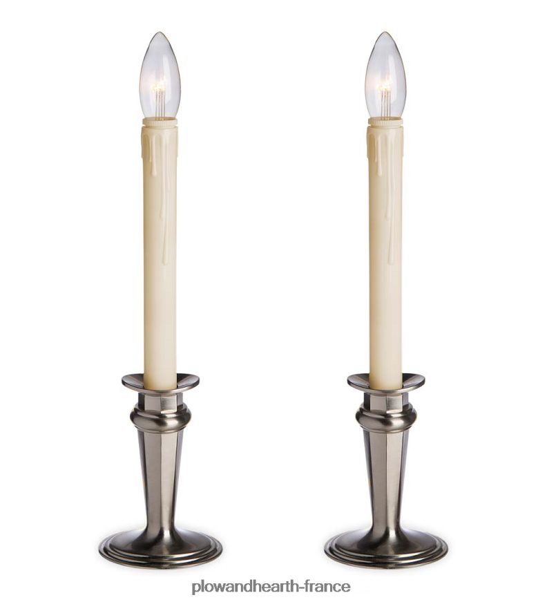 bougies de fenêtre réglables traditionnelles avec minuterie et télécommande Plow & Hearth 8642F62172 saisonniers et cadeaux