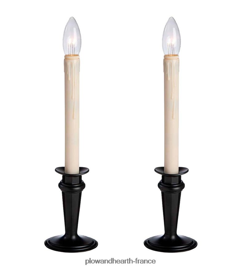 bougies de fenêtre réglables traditionnelles avec minuterie et télécommande Plow & Hearth 8642F62172 saisonniers et cadeaux