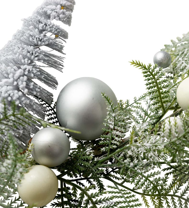 couronne de vacances éclairée avec des arbres à brosses à bouteilles Plow & Hearth 8642F62173 saisonniers et cadeaux