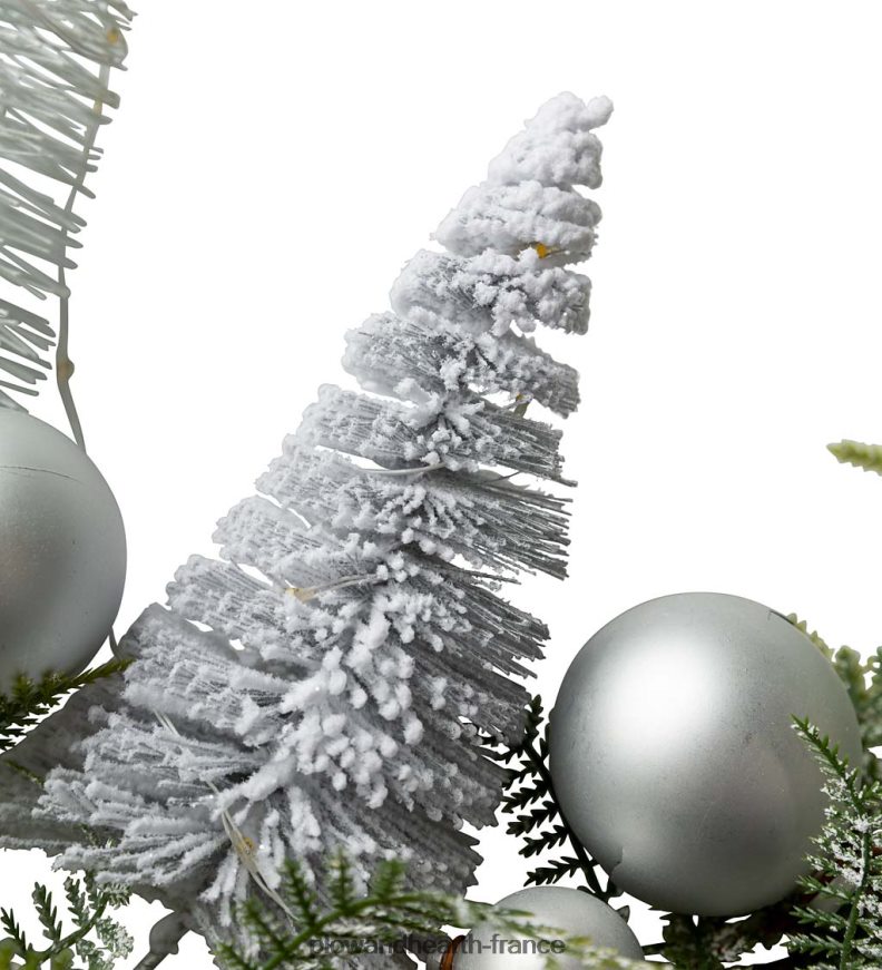 couronne de vacances éclairée avec des arbres à brosses à bouteilles Plow & Hearth 8642F62173 saisonniers et cadeaux