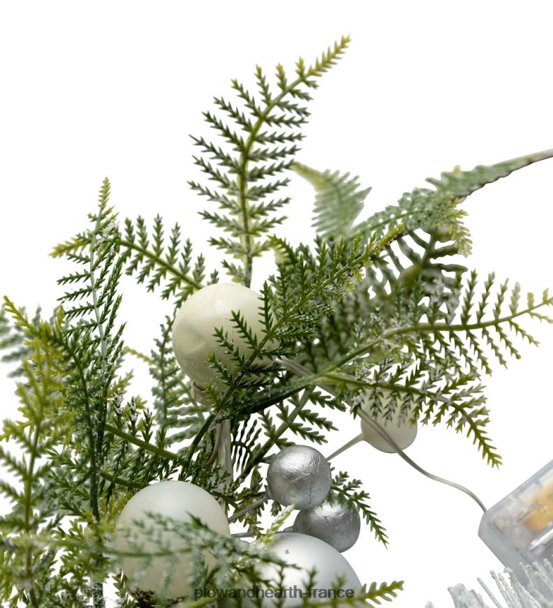 couronne de vacances éclairée avec des arbres à brosses à bouteilles Plow & Hearth 8642F62173 saisonniers et cadeaux