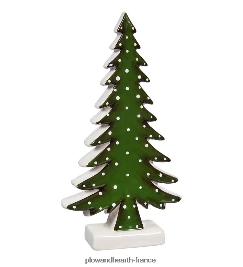 décor de table en céramique avec rennes et feuilles persistantes, ensemble de 3 Plow & Hearth 8642F62193 saisonniers et cadeaux