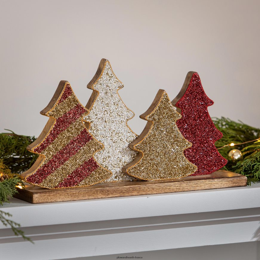 décoration de table d'arbres de vacances en perles Plow & Hearth 8642F62205 saisonniers et cadeaux