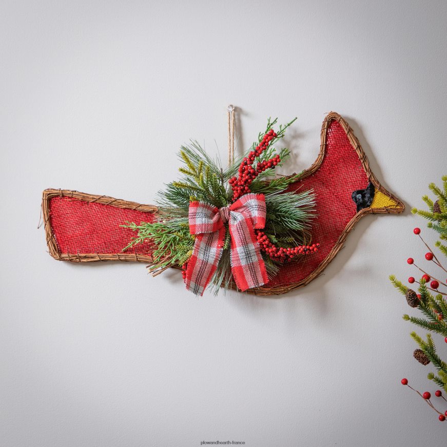 décoration murale cardinale de Noël Plow & Hearth 8642F62251 saisonniers et cadeaux