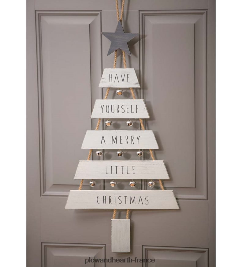 décoration murale sapin de Noël, lot de 2 Plow & Hearth 8642F62306 saisonniers et cadeaux