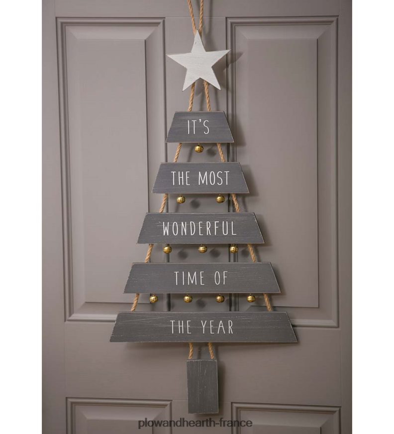 décoration murale sapin de Noël, lot de 2 Plow & Hearth 8642F62306 saisonniers et cadeaux