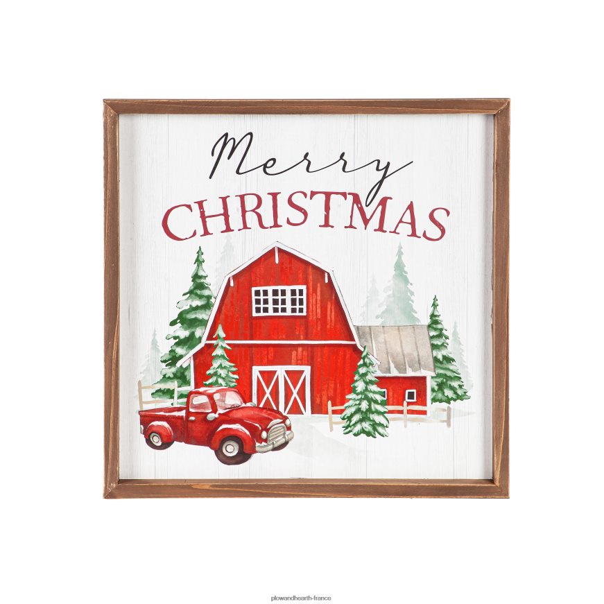 joyeux noël art mural encadré Plow & Hearth 8642F62213 saisonniers et cadeaux