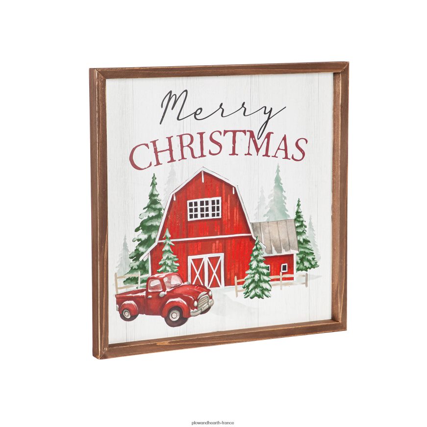 joyeux noël art mural encadré Plow & Hearth 8642F62213 saisonniers et cadeaux