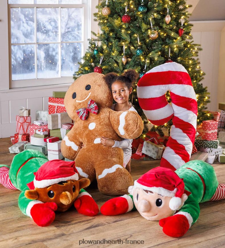 oreiller de corps de vacances câlin en peluche elfe picotement Plow & Hearth 8642F62254 saisonniers et cadeaux