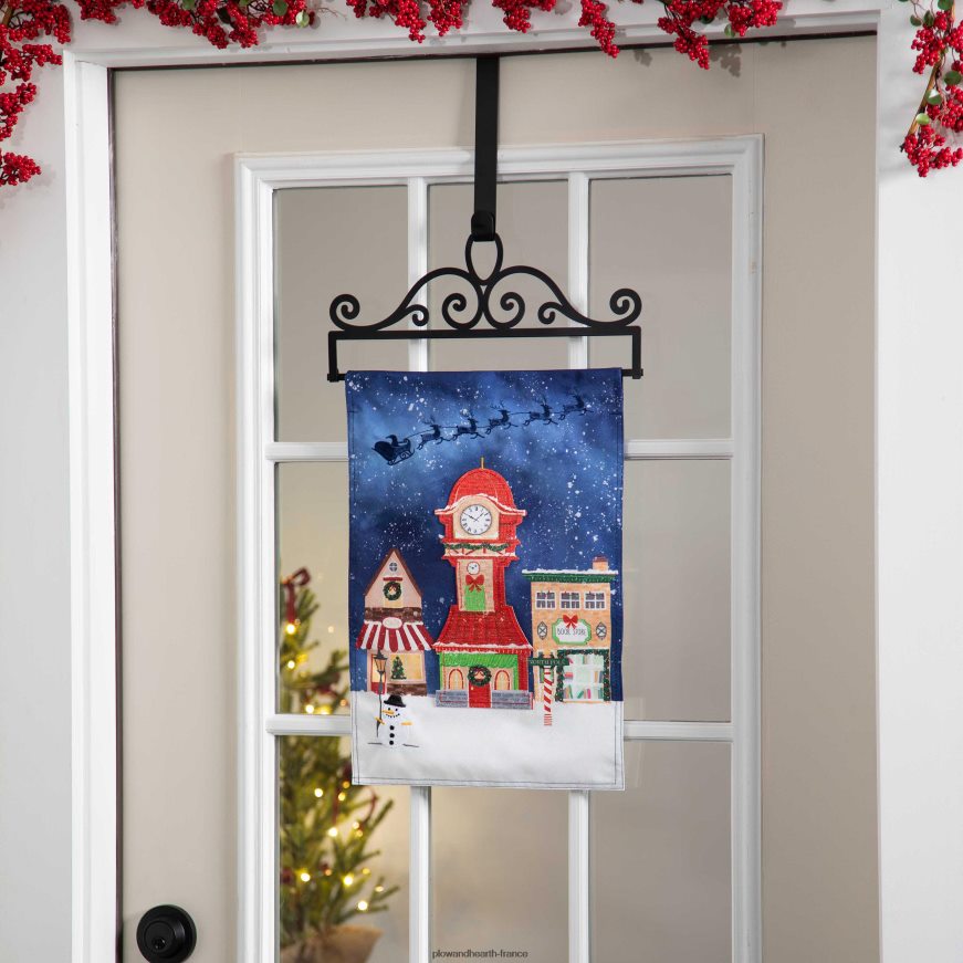 drapeau de jardin en lin pour le réveillon de Noël Plow & Hearth 8642F6528 saisonniers et cadeaux