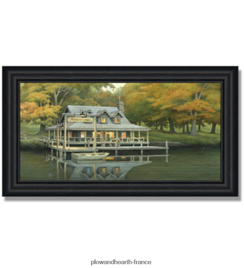 impression personnalisée de la maison du lac Plow & Hearth 8642F63074 saisonniers et cadeaux