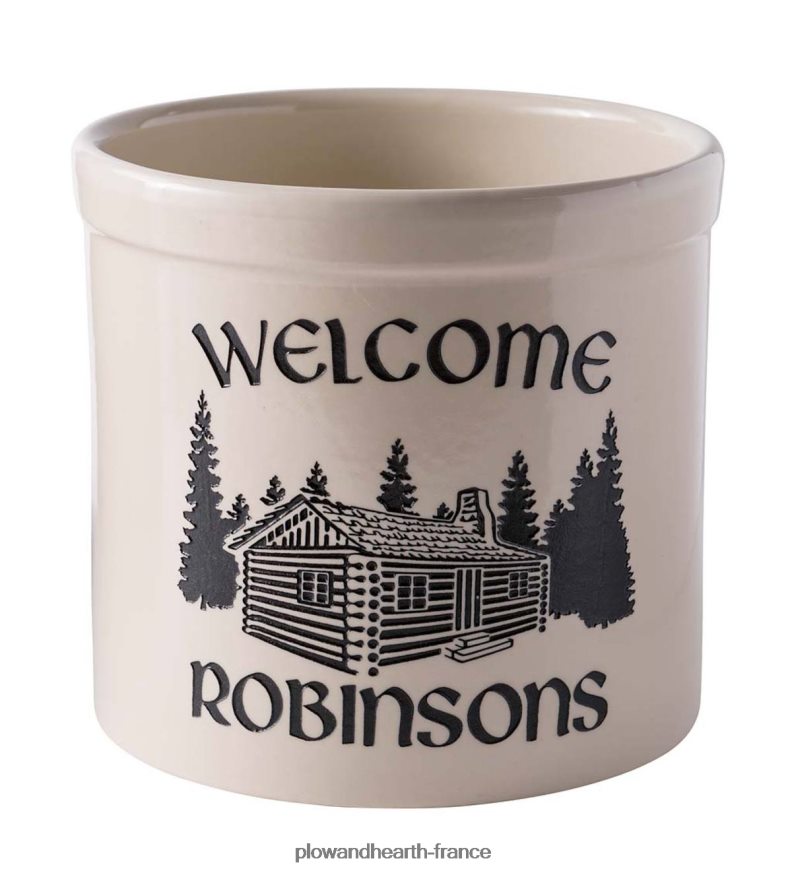 pot en grès cabine personnalisé Plow & Hearth 8642F63073 saisonniers et cadeaux