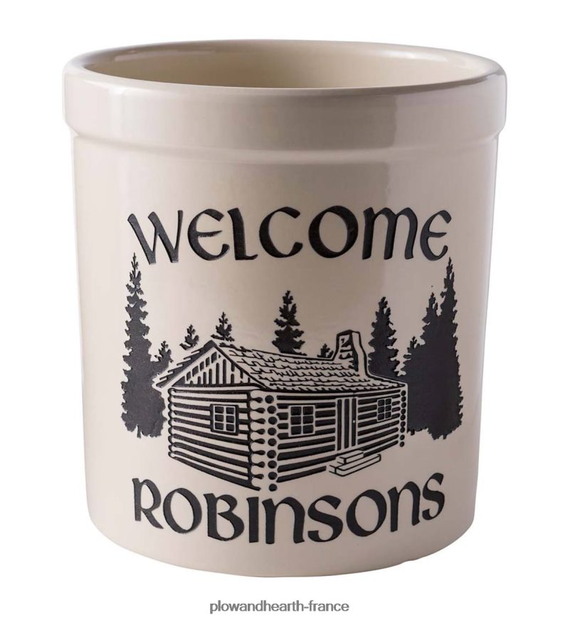 pot en grès cabine personnalisé Plow & Hearth 8642F63073 saisonniers et cadeaux