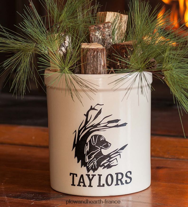pot en grès labrador personnalisé Plow & Hearth 8642F63071 saisonniers et cadeaux