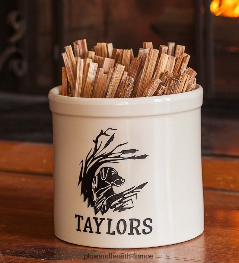 pot en grès labrador personnalisé Plow & Hearth 8642F63071 saisonniers et cadeaux