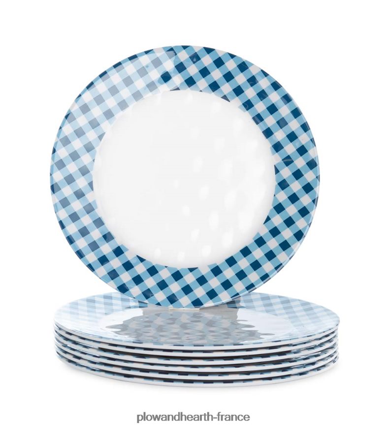 assiettes de sécurité extérieures en mélamine colorée, ensemble de 6 Plow & Hearth 8642F63081 saisonniers et cadeaux