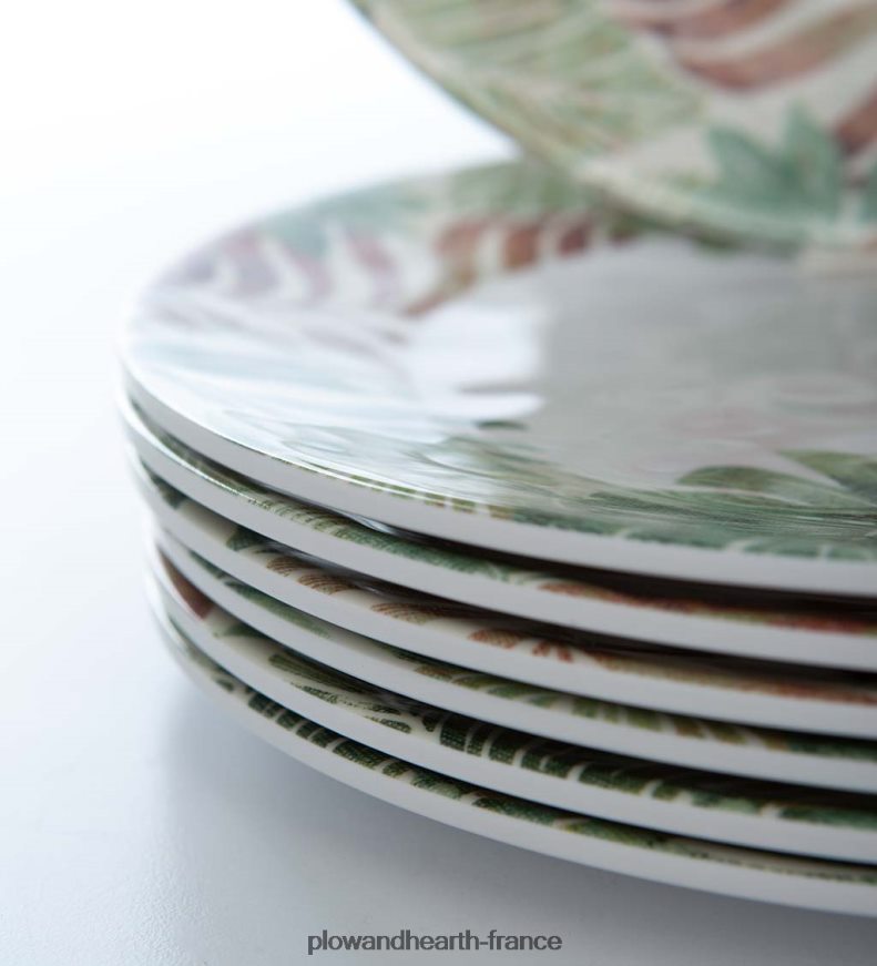 assiettes plates en mélamine vichy bleu, lot de 6 - lac Plow & Hearth 8642F63199 saisonniers et cadeaux