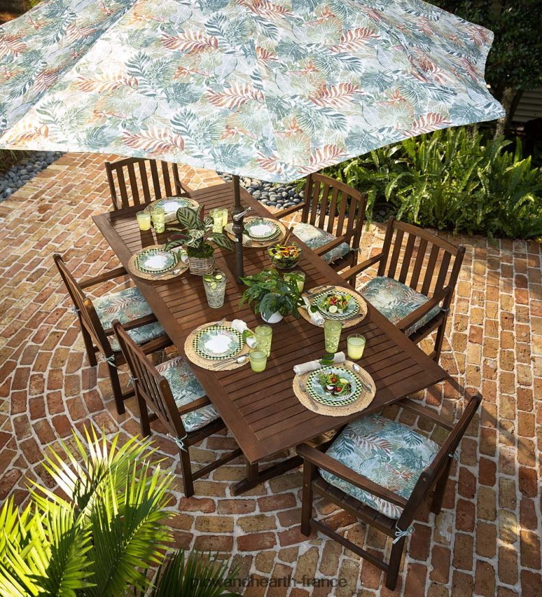 assiettes plates en mélamine vichy bleu, lot de 6 - lac Plow & Hearth 8642F63199 saisonniers et cadeaux