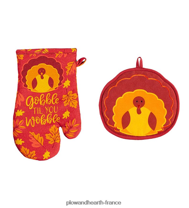 ensemble de gants de cuisine et maniques saisonniers - dinde Plow & Hearth 8642F63085 saisonniers et cadeaux