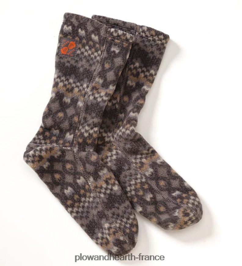 chaussettes polaires gland pour hommes et femmes - câble charbon de bois - xx-small Plow & Hearth 8642F63005 saisonniers et cadeaux