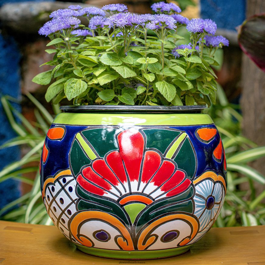 jardinière baul talavera verte, moyenne Plow & Hearth 8642F63229 saisonniers et cadeaux