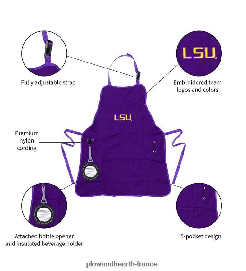 tablier de grillade/cuisine de fierté d'équipe d'université de toile de coton de luxe - texas a & m Plow & Hearth 8642F63025 saisonniers et cadeaux