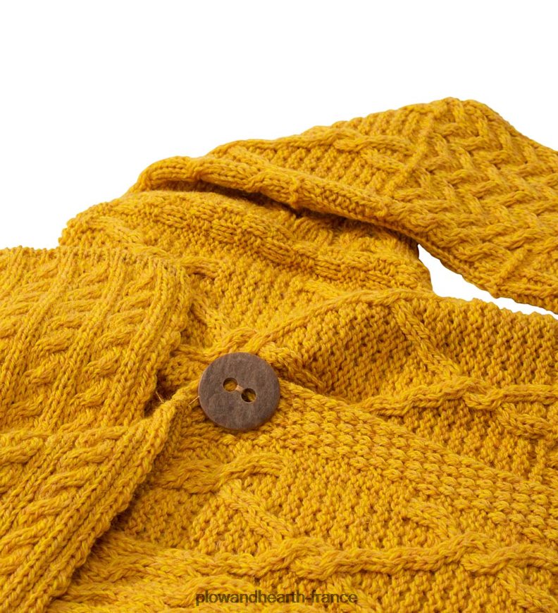 Cardigan Corina en laine mérinos avec un seul bouton sur le devant - moutarde - l (12-14) Plow & Hearth 8642F62981 saisonniers et cadeaux